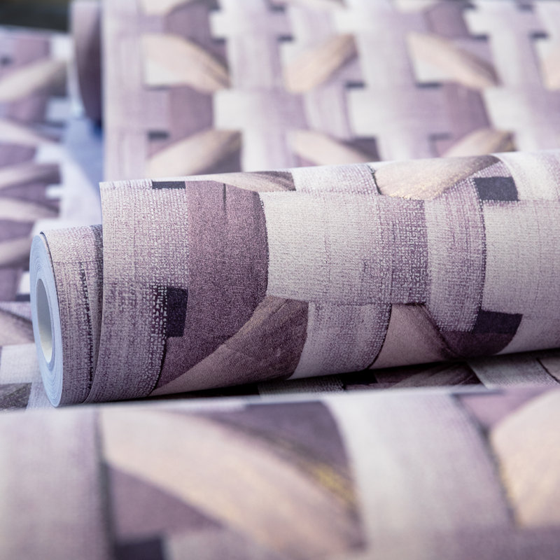 Pepper Shimmer Finish Octogonal Honeycomb Seta Wallpaper Roll, Purple