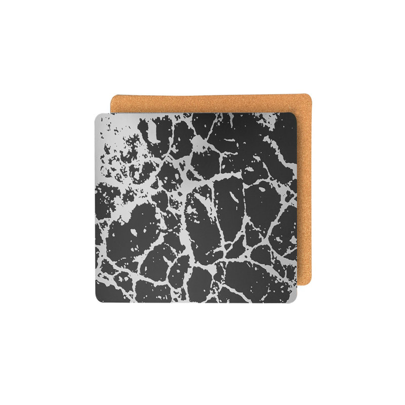 Napperon en marbre 15 po Marble, Noir / or rose, L 15 po x L 15 po