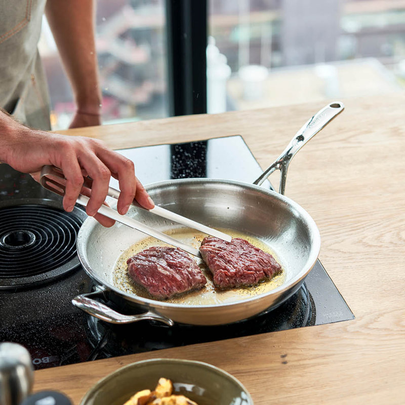 Demeyere Atlantis Proline Stainless Steel Fry Pan with Helper Handle, 12.5"