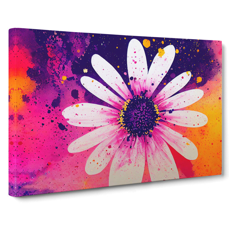 Daisy Flower Splash Vol.5 Abstract - Wrapped Canvas, 35cm H x 50cm W x 3cm D
