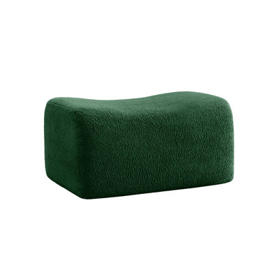 Repose-pieds rectangulaire rembourré en peluche