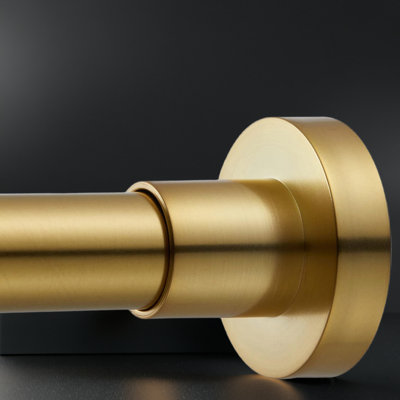 Gold Shower Curtain Rod - Heavy Duty Non-Slip Spring Tension Rod With Anti-Rust Coating, No Drill Installation, Adjustable Length For Bathroom, Kitchen, And More