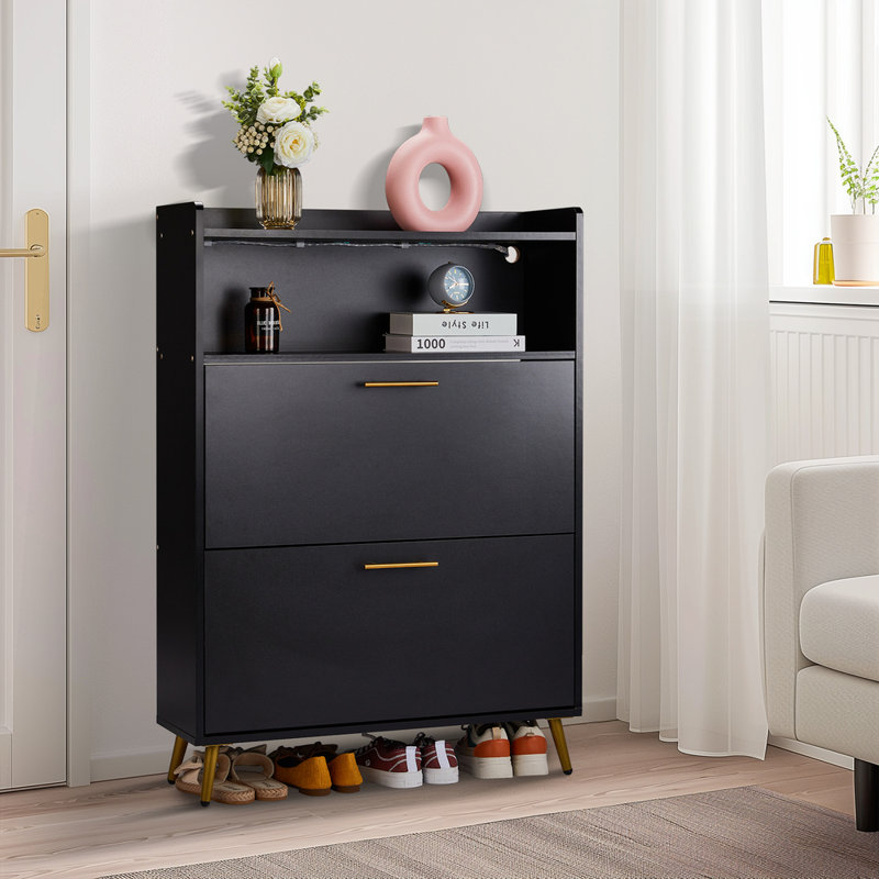 2 Flip Drawers With LED Light