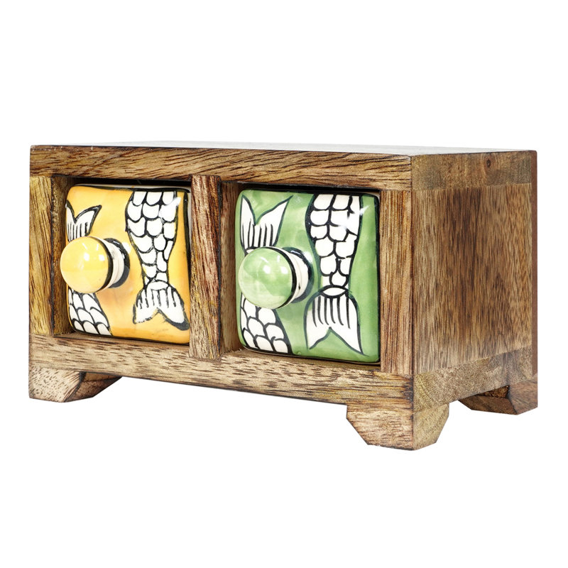 Tomo Countertop Wood Spice Jar & Rack Set