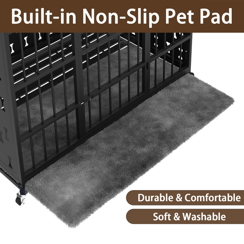 Heavy Duty Dog Crate, 32.7" H x 47.2" W x 31.5" D