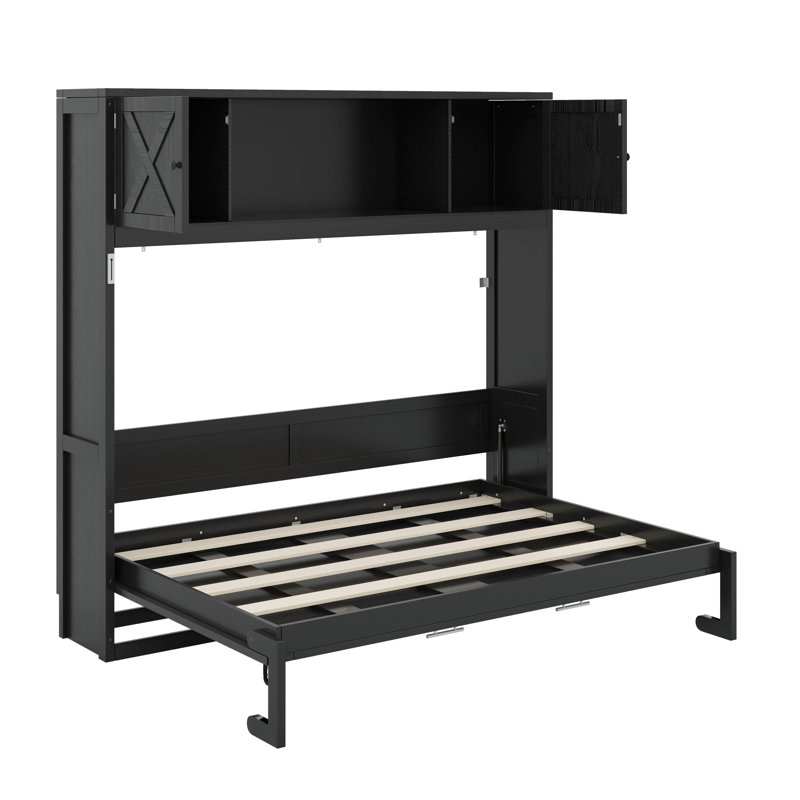 Lit escamotable double avec armoires de rangement
