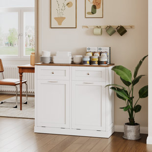 Double Tilt Out 2 X 10 Gallon Cabinet Trash Can(Not Include Trash Can)