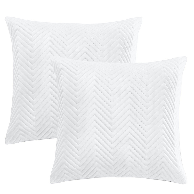 Chevron Square Throw Cushion Pad, White