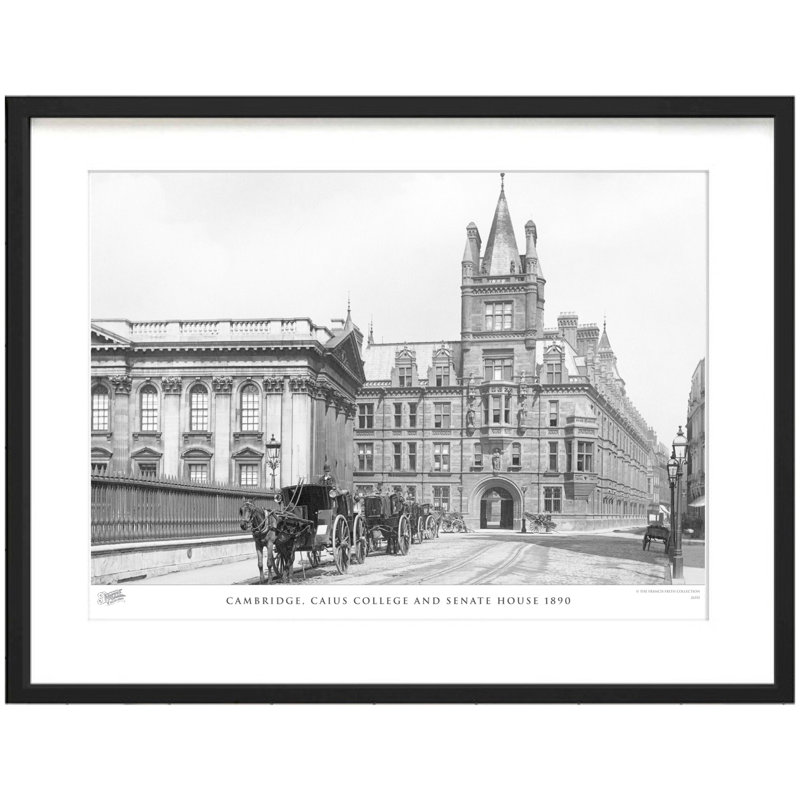 Cambridge, Caius College and Senate House 1890 1 Piece Single Picture Frame Wall Art, 40cm H x 50cm W x 2.3cm D