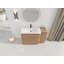 Meuble-lavabo autoportant de 48 po avec lavabo en céramique blanche et 1 petite armoire de rangement, porte à fermeture en douceur-126233534