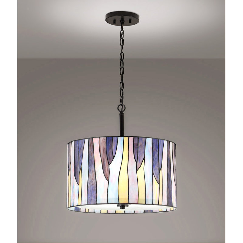 Lustre tambour 3 lumières Mccant, Mauve
