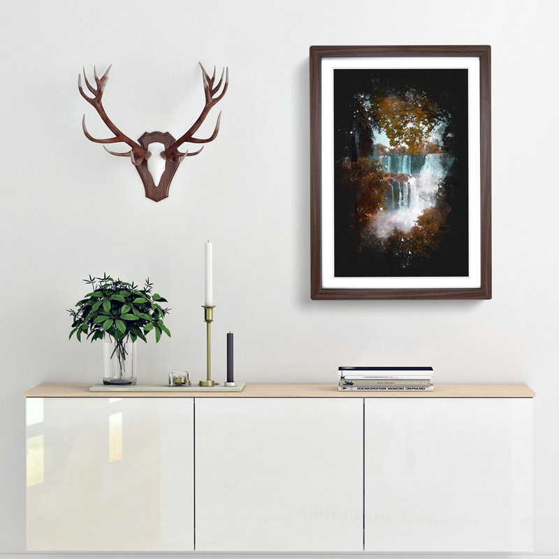 Iguazu Falls National Park in Argentina - Picture Frame Graphic Art Print, 87cm H x 62cm W x 2cm D, Walnut Framed