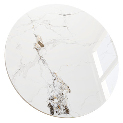 Round Enamel White Textured Sintered Stone Table Top