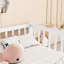 Lit double au sol avec barrières de sécurité pour enfants, lit Montessori en bois avec 2 lits pour jumeaux, blanc-144483862