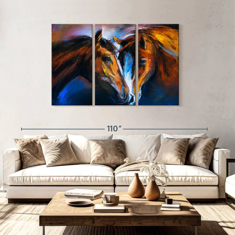 Brampt Loving Horses, 48" H x 74" W