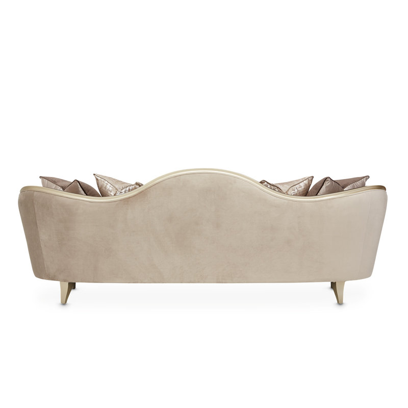 Villa Cherie 101'' Recessed Arm Sofa, Porcini Velvet