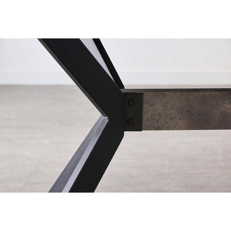 Anisur Extendable Solid Wood Top Dining Table, Grey, Black