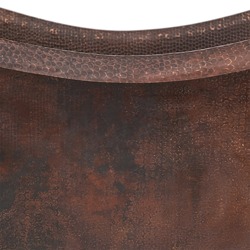 67" Hammered Copper Double Slipper Bathtub