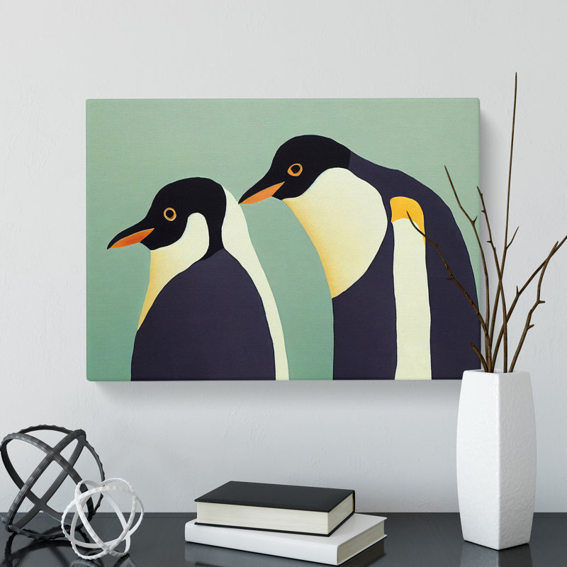 The Two Penguins Vol.2 Abstract - Wrapped Canvas, 35cm H x 50cm W x 3cm D