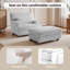 Chaise longue moderne avec repose-pieds mobile et coussin (ensemble de 2)-115747911