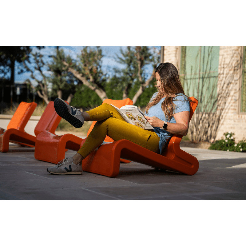 Line Outdoor Lounge Chair, Vintage Orange