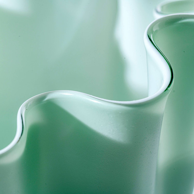 Venini Fazzoletto Vase, 12.2" H x 9.06" W x 9.06" D, Gray