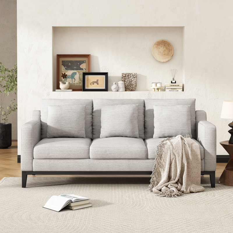 Bronte-May Upholstered " Sofa, Light Gray Polyester