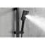 Douchette à main en acier inoxydable noir mat, barre coulissante de 28 pouces, boyau de 59 pouces, hauteur réglable, réglages fonctionnels du jet pour se détendre et utilisation du fauteuil réglable avec plusieurs modes de bain,