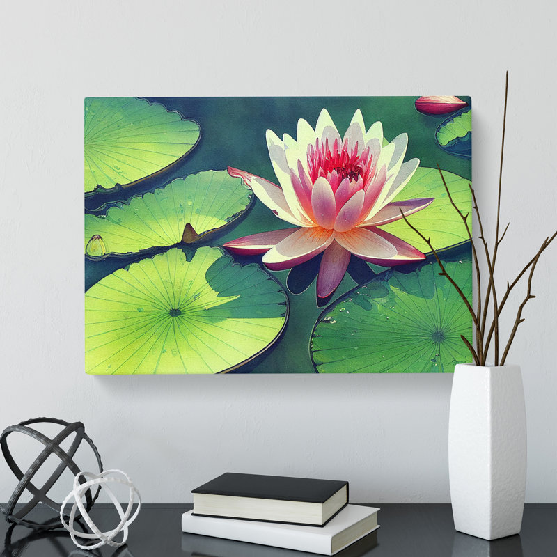 Watercolour Water Lily Flower Vol.6 - Wrapped Canvas