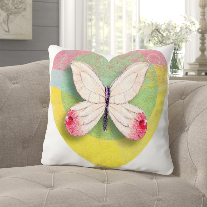 Coussin décoratif papillon Joseph, Microsuède, Intérieur