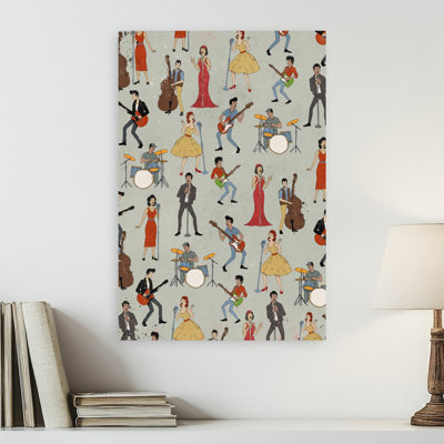 Rockabilly Music Scene Retro Vintage Abstract Landscape Nature Wall Art Print 1 Piece Wrapped Canvas Wall Art