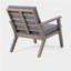 Ensemble de causeuse d'extérieur en bois d'acacia 4 places Temecula - Causeuse, table basse et 2 fauteuils club - fini gris + coussin gris