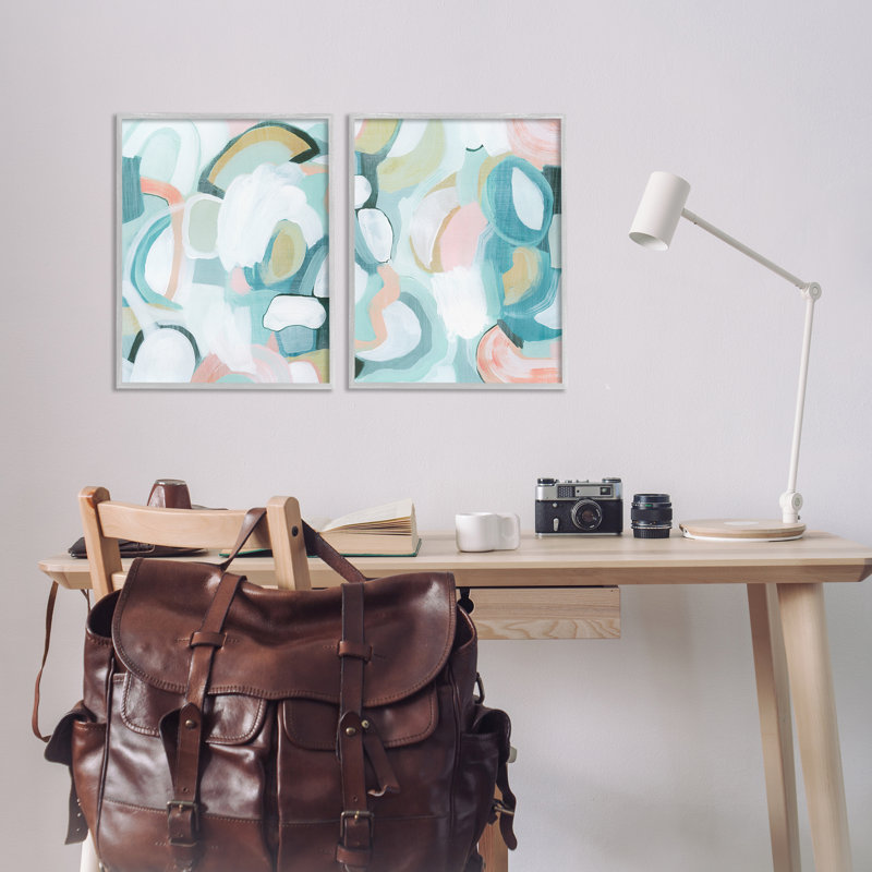  Ensemble de 2 giclées pastel rose et bleu par Grace Popp, Estampe numérique Farmhouse, H 20 po x l 16 po