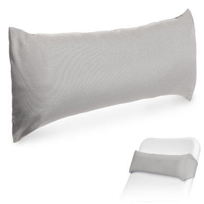 Coast Modern Navy Outdoor Lounge Chair Pillow with Strap - Waterproof Headrest Pillow for Pool Lounger & Patio Chaise Cushion