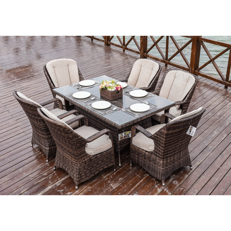 Fraser 7 Piece Dining Set with Cushion
