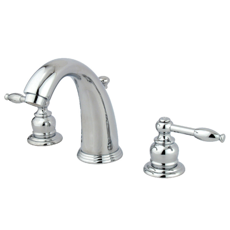 Polished Chrome 8-Inch Widespread Bathroom Faucet with Pop-Up Drain