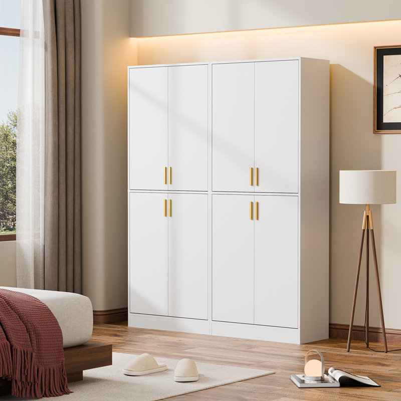 Armoire de cuisine Boscombe H 71 po avec 4 portes et 2 tablettes réglables, armoire de rangement classique pour salle à manger et salon