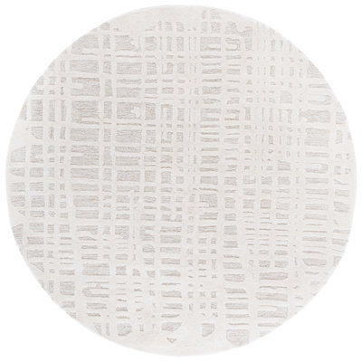 Gourdon 535 Hand Tufted Wool/Cotton Abstract Indoor Use Only Rug in Ivory/Gray