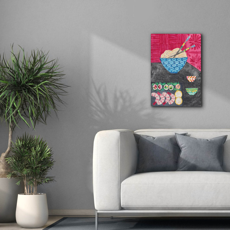 Toile épique Graffiti «Tablescape sushi» par Courtney Prahl, 18 po x 26 po, H 26 po x l 18 po