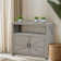 Buffet rectangulaire d'extérieur en bois avec rangement, armoire de patio