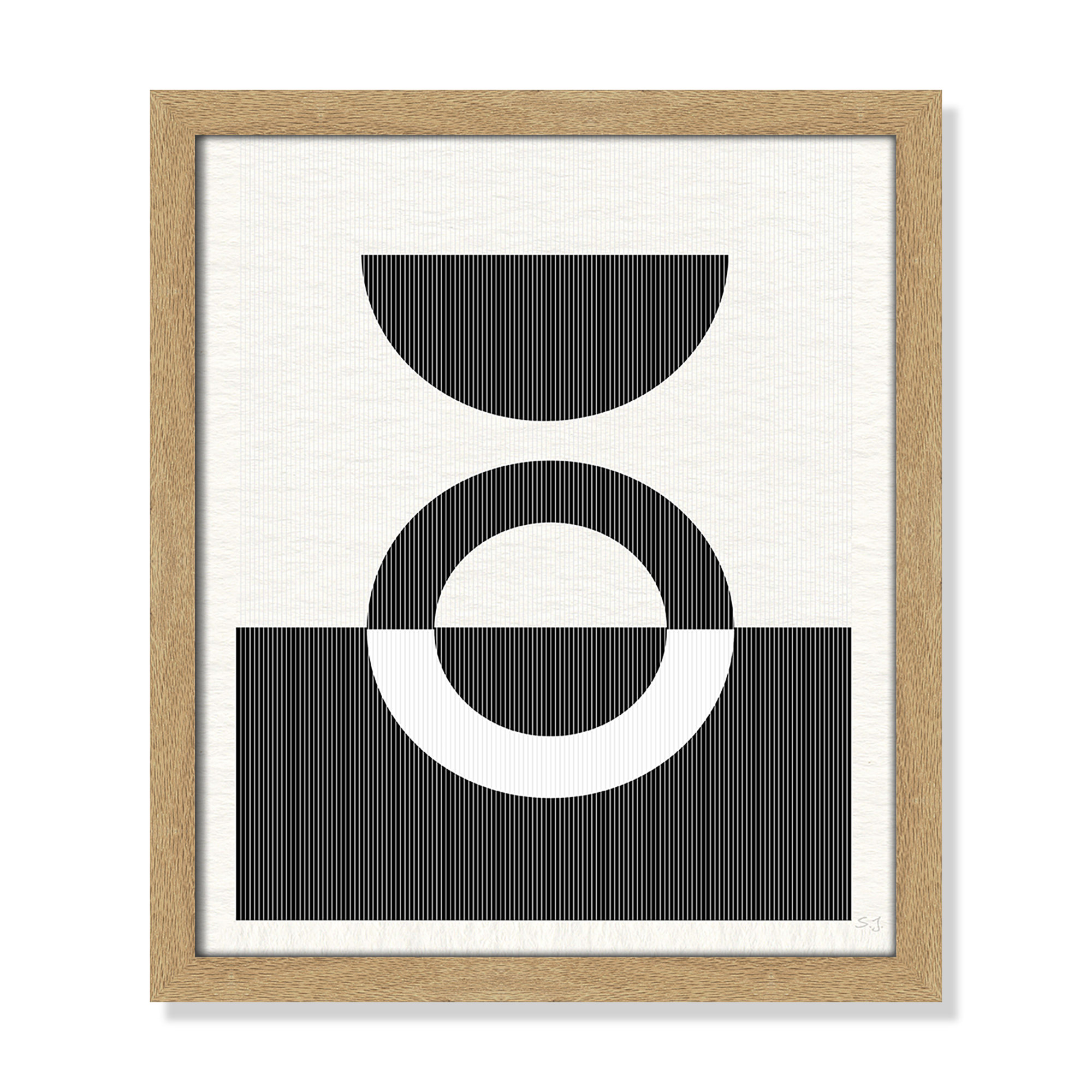 Eclipse III, 15" H x 13" W x 0.75" D, Natural Framed