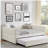 Daybed with Trundle Upholstered Tufted Sofa Bed, Full Size, Boucle Fabric, Beige(83"x58.5"x29.5")-669795036