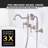 SUMERAIN Brushed Nickel Wall Mounted Bathtub Faucet, 4 Hole Tub Filler with Handheld Shower, 8 Inches Center High Flow-113468796