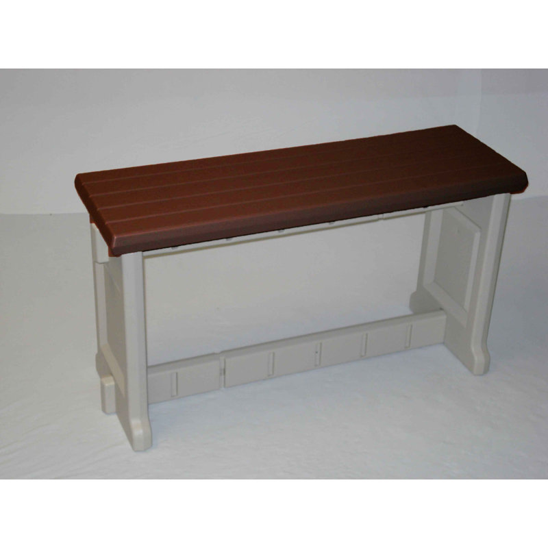 Siège de pique-nique en plastique, Bois rouge, H 20 po x l 58 po x P 12 po