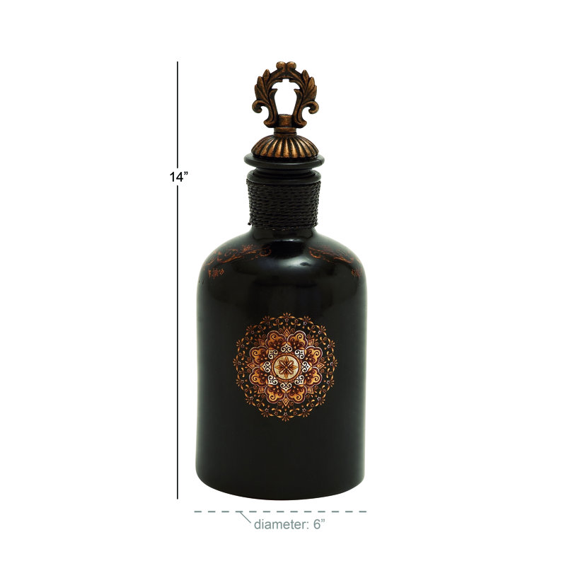 Bouteille décorative, H 14 po x l 6 po x P 6 po