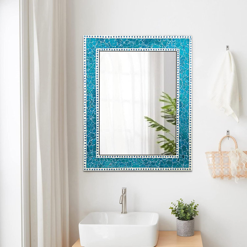 Miroir d'appoint Cima Crackle, Turquoise