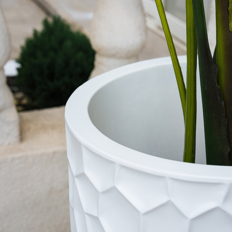 Jardinière Marziah matte de 60 pouces de hauteur, Blanc