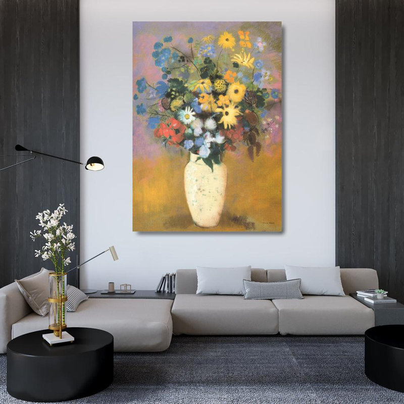 Vase de fleurs, 144, H 48 po x l 34 po