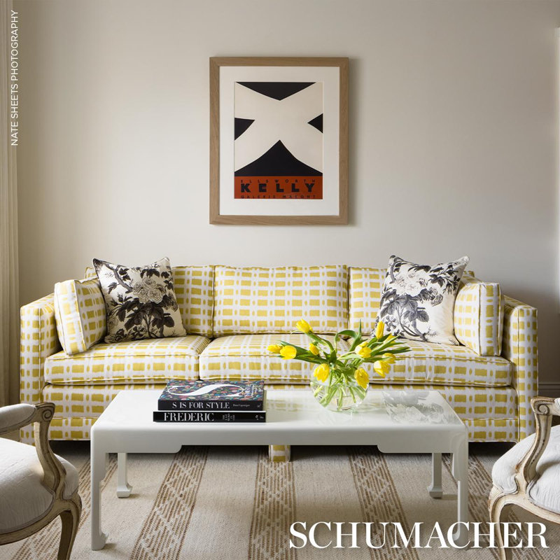 Schumacher X Veere Grenney Townline Road Fabric, Mimosa