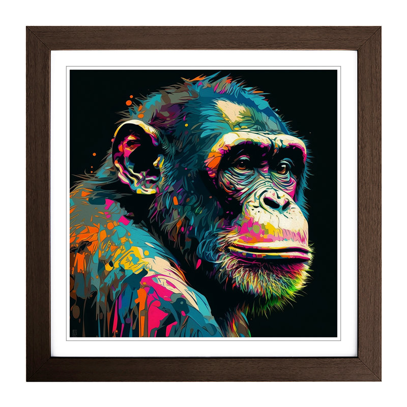 Monkey - Framed Print, Walnut